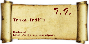 Trnka Irén névjegykártya